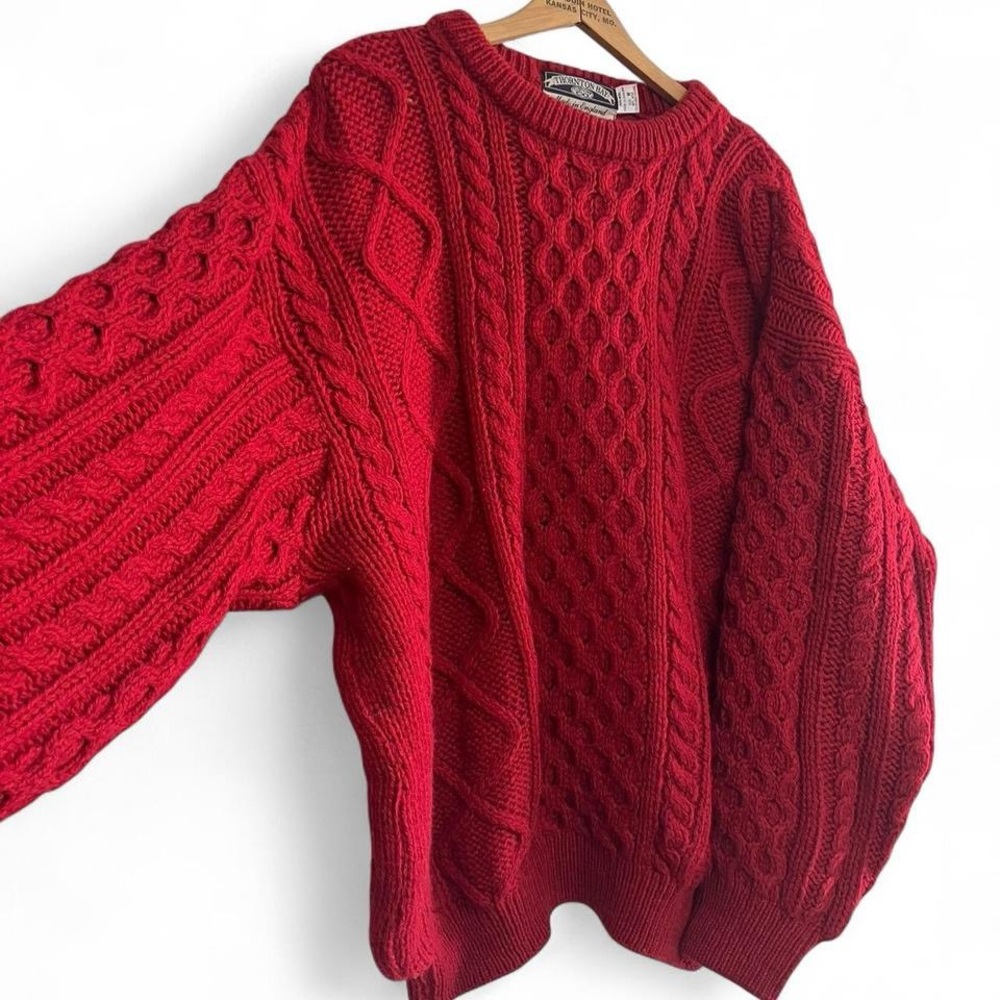 Vintage Thornton Bay 100% Wool Chunky Knit‎ Sweater Made in England